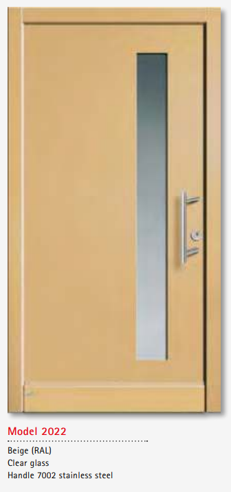 UNILUX Model 2022 Beige JuniorLine Door, Minimalist Design, Custom Handle, Secure Efficient Timber Door